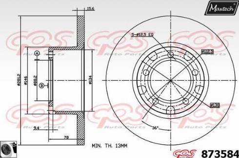 Maxtech 873584.0060 - Bremžu diski ps1.lv