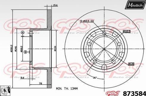 Maxtech 873584.0080 - Bremžu diski ps1.lv