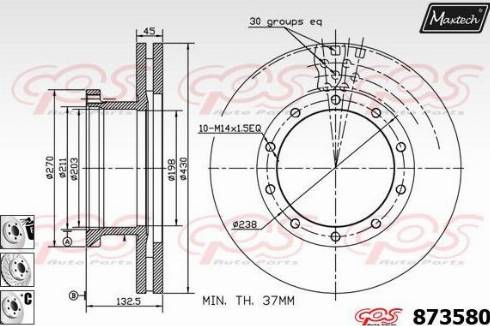 Maxtech 873580.6880 - Bremžu diski ps1.lv