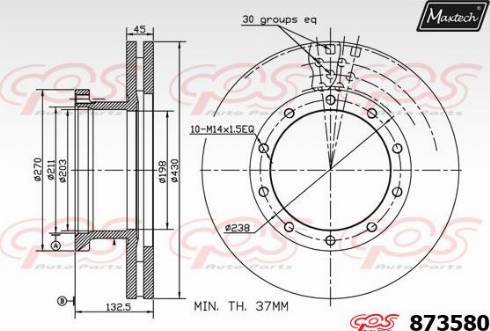 Maxtech 873580.0000 - Bremžu diski ps1.lv