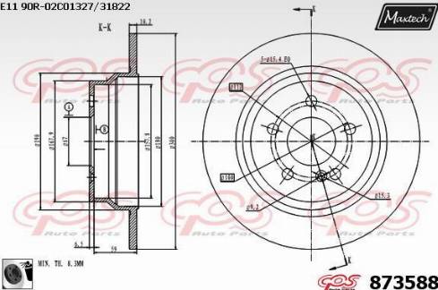 Maxtech 873588.0060 - Bremžu diski ps1.lv