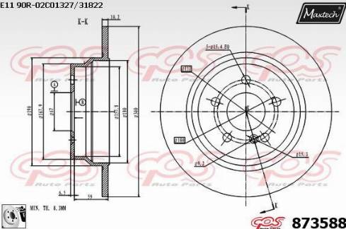 Maxtech 873588.0080 - Bremžu diski ps1.lv