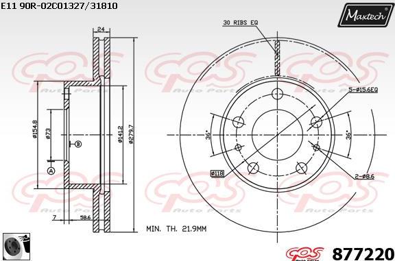 Maxtech 873531 - Bremžu diski ps1.lv