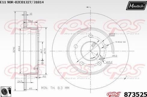 Maxtech 873525.0060 - Bremžu diski ps1.lv