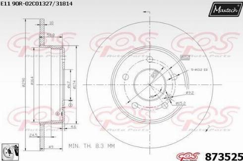 Maxtech 873525.0080 - Bremžu diski ps1.lv