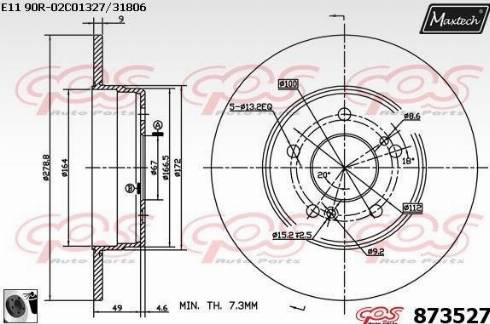 Maxtech 873527.0060 - Bremžu diski ps1.lv