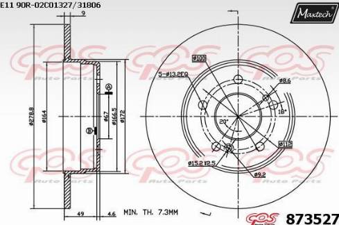 Maxtech 873527.0000 - Bremžu diski ps1.lv