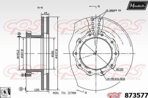 Maxtech 873577.0080 - Bremžu diski ps1.lv