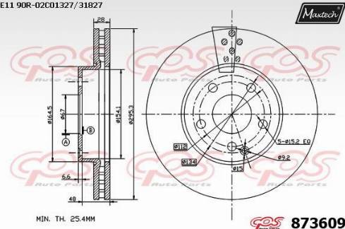 Maxtech 873609.0000 - Bremžu diski ps1.lv