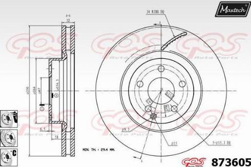 Maxtech 873605.6980 - Bremžu diski ps1.lv