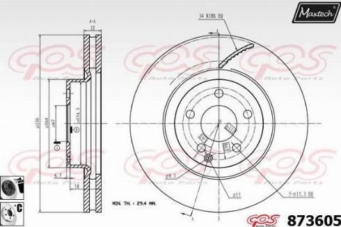 Maxtech 873605.6060 - Bremžu diski ps1.lv