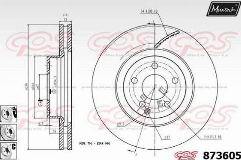 Maxtech 873605.6880 - Bremžu diski ps1.lv