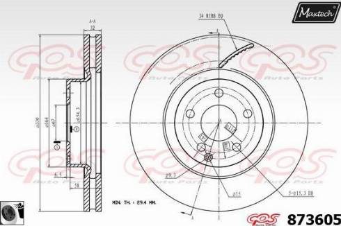 Maxtech 873605.0060 - Bremžu diski ps1.lv