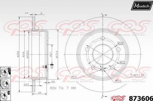 Maxtech 873606.6880 - Bremžu diski ps1.lv