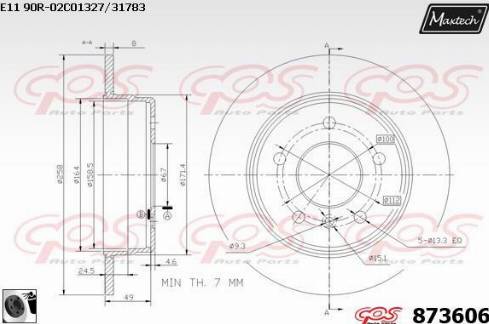 Maxtech 873606.0060 - Bremžu diski ps1.lv