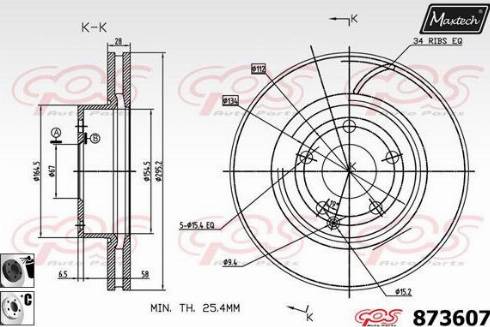 Maxtech 873607.6060 - Bremžu diski ps1.lv