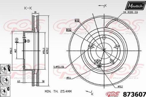 Maxtech 873607.6980 - Bremžu diski ps1.lv