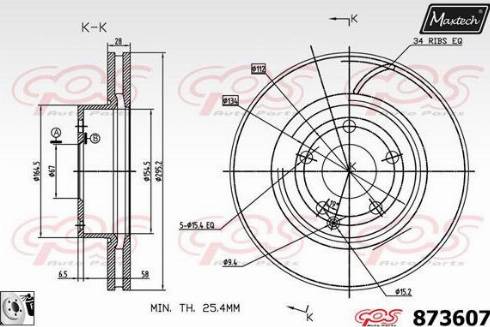 Maxtech 873607.0080 - Bremžu diski ps1.lv