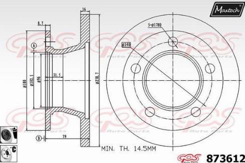 Maxtech 873612.6060 - Bremžu diski ps1.lv