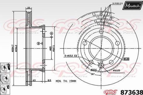 Maxtech 873638.6980 - Bremžu diski ps1.lv