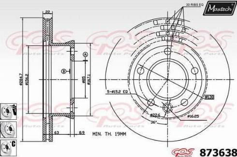 Maxtech 873638.6880 - Bremžu diski ps1.lv