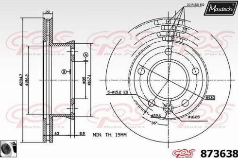 Maxtech 873638.0060 - Bremžu diski ps1.lv