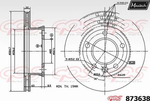 Maxtech 873638.0000 - Bremžu diski ps1.lv