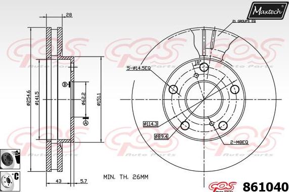 Maxtech 873638 - Bremžu diski ps1.lv