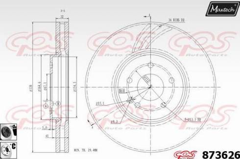 Maxtech 873626.6060 - Bremžu diski ps1.lv