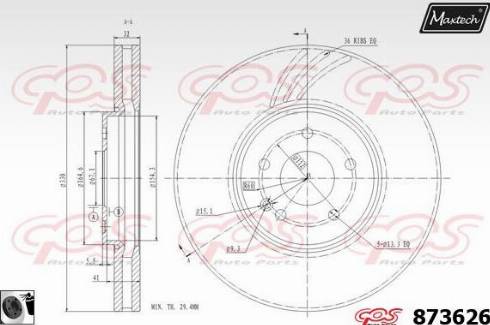 Maxtech 873626.0060 - Bremžu diski ps1.lv