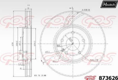 Maxtech 873626.0000 - Bremžu diski ps1.lv