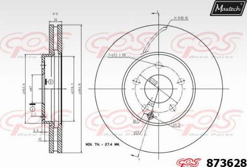 Maxtech 873628.0000 - Bremžu diski ps1.lv