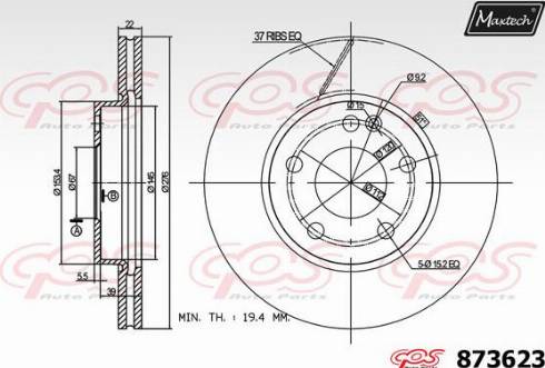 Maxtech 873623.0000 - Bremžu diski ps1.lv