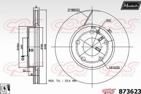 Maxtech 873623.0080 - Bremžu diski ps1.lv