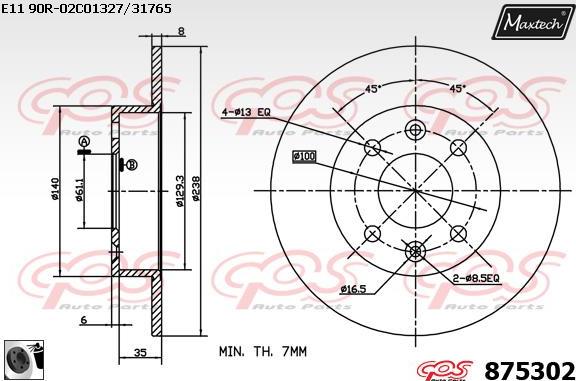 Maxtech 873096 - Bremžu diski ps1.lv