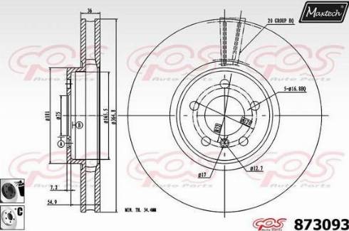 Maxtech 873093.6060 - Bremžu diski ps1.lv