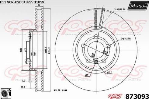 Maxtech 873093.0060 - Bremžu diski ps1.lv