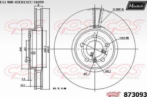 Maxtech 873093.0000 - Bremžu diski ps1.lv