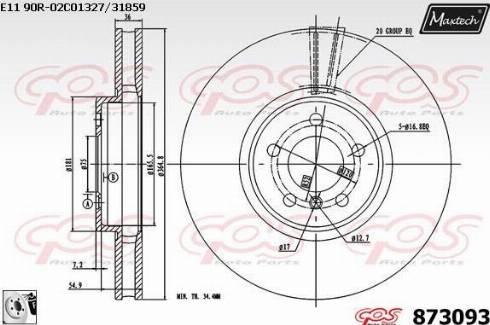 Maxtech 873093.0080 - Bremžu diski ps1.lv