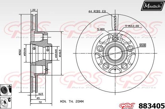 Maxtech 873093 - Bremžu diski ps1.lv