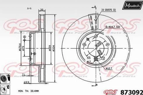 Maxtech 873092.6060 - Bremžu diski ps1.lv