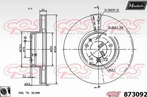 Maxtech 873092.0060 - Bremžu diski ps1.lv