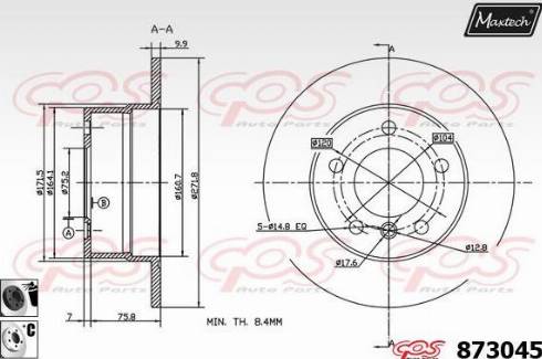 Maxtech 873045.6060 - Bremžu diski ps1.lv