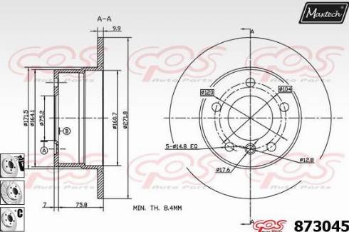 Maxtech 873045.6880 - Bremžu diski ps1.lv