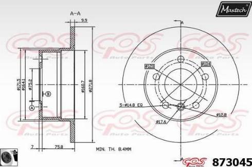 Maxtech 873045.0060 - Bremžu diski ps1.lv