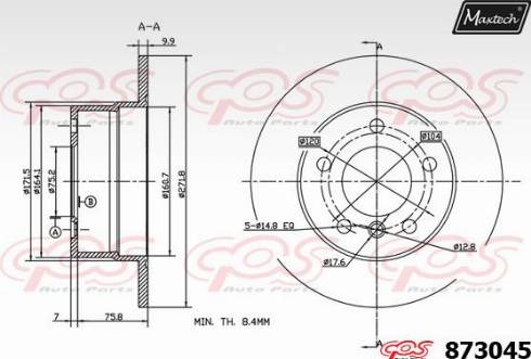 Maxtech 873045.0000 - Bremžu diski ps1.lv