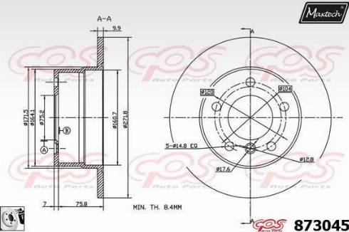 Maxtech 873045.0080 - Bremžu diski ps1.lv