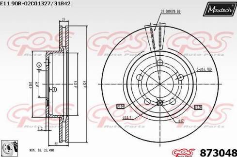 Maxtech 873048.0080 - Bremžu diski ps1.lv