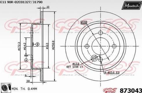 Maxtech 873043.0060 - Bremžu diski ps1.lv