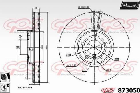 Maxtech 873050.6060 - Bremžu diski ps1.lv